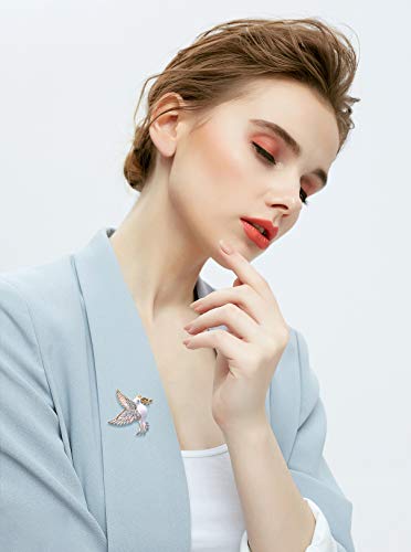 Santuzza 925 Sterling Silver Enamel Brooch Pin for Women - color: [A]Pigeon