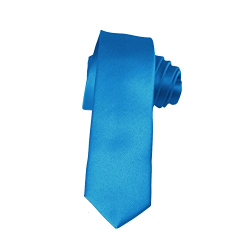 K. Alexander Skinny Ties - Multiple Solid Colors - Classic 2" width - color: Peacock Blue