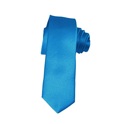 K. Alexander Skinny Ties - Multiple Solid Colors - Classic 2" width - color: Peacock Blue