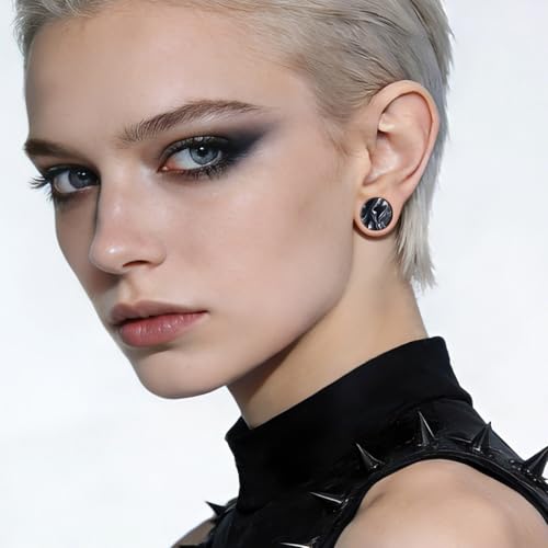 COOEAR 2 Pairs Matched Set Gauges for Ears Flesh Tunnels Kits Plugs Earrings Blue Acrylic Ear Expander Stretchers Piercing. - color: Y6633H, size: 5/8"(16mm)
