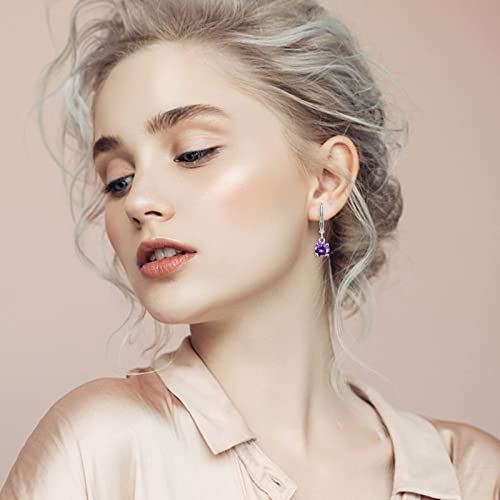 Multicolor Crystal Dangle Studs Earrings Set for Women 925 Silver Hypoallergenic Dangle Earrings Leverback Drop Earring Fashion Cubic Zirconia Leverback Stud Earring Sets Trendy Cubic Zirconia Jewelry Gifts for Women - style: 12-S