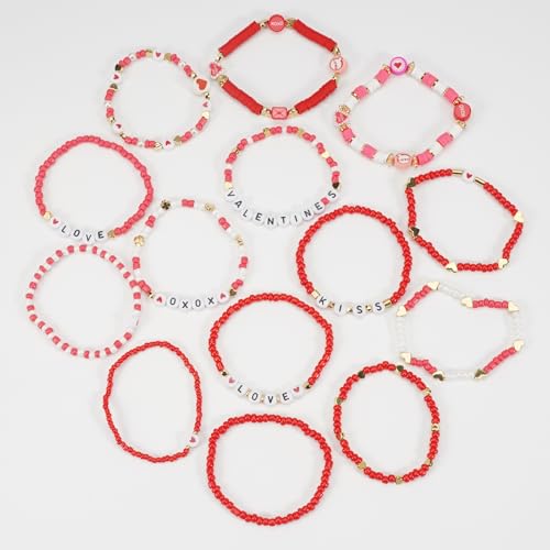 Twinfree Bohemia Beaded Bracelet for Women, Polymer Clay Stretch Bracelets - color: color 36