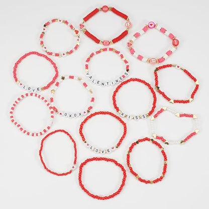 Twinfree Bohemia Beaded Bracelet for Women, Polymer Clay Stretch Bracelets - color: color 38