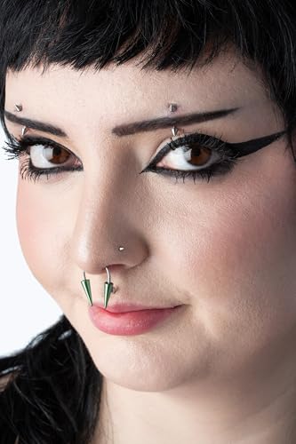 Pierced Owl 16GA EO Gas Sterilized Grade 23 Titanium Spike Ends Curved Barbell Eyebrow Ring - style: 12mm Barbell