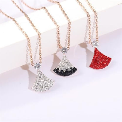 925 Sterling Silver Necklace for Women Trendy, Charming Layered Necklace with Cubic Zirconia Pendant for Her Womens Dainty Diamond Choker Necklaces Holiday Jewelry Gifts for Mom Wife Daughter Lover - color: Dress Pendant Necklace-Black&White