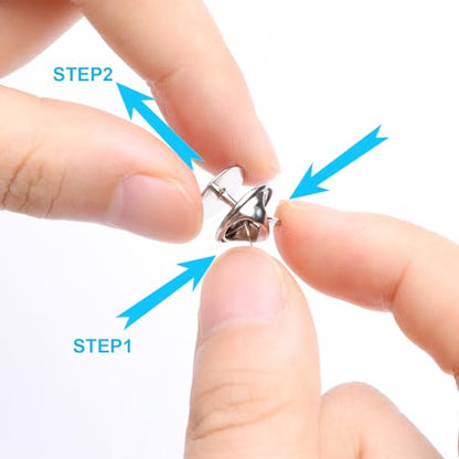 50 Pairs Premium Butterfly Clutch Pin Backs with 8mm Length 10mm Width Blank Pins for DIY Enamel Pins, Jewelry Craft Gifts, or Tie Tack Keeper Replacements (Silver) - color: Silver