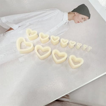 Heart Silicone Ear Tunnel Plugs Gauges Expanders Hollow Flexible Soft Tunnels Kit Stretcher Earrings Fashion Lobe Piercing Body Jewelry for Women Her 6 Pairs Set - color: Beige, size: 14mm-25mm