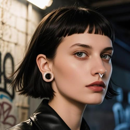 Vankula 2PCS 8-16mm Glass Ear Gauges Plugs and Tunnels Black Double Flared Saddle Ear Stretcher Expander Body Jewelry - color: Clear, size: 6mm(2G)