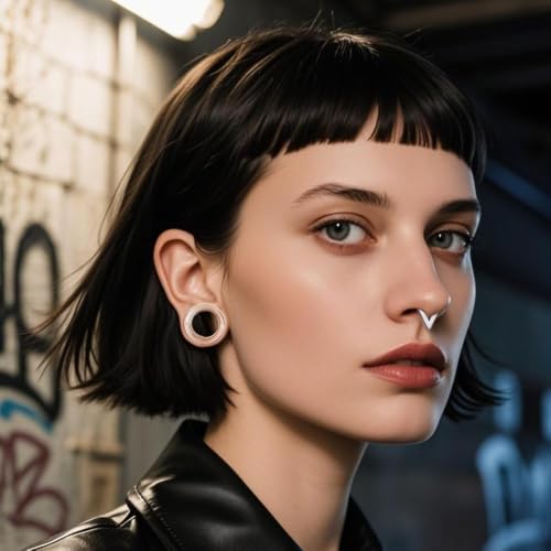 Vankula 2PCS 8-16mm Glass Ear Gauges Plugs and Tunnels Black Double Flared Saddle Ear Stretcher Expander Body Jewelry - color: Clear, size: 22mm(7/8”)