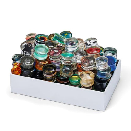 COOEAR Screw Fit Ear Gauges Flesh Plugs, 10 Pairs Random Styles Plugs Tunnels, Stainless/Glass/Stone/Acrylic Ear Piercing Stretchers Expander. - color: MH11, size: 25 mm