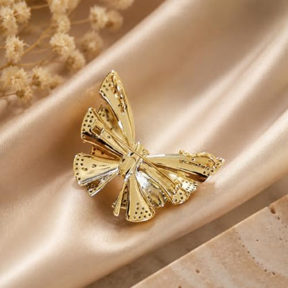 Gold Butterfly Rhinestone Brooch Pin for Women Exquisite Golden Brooch Pin Elegant Dress Broochs Pins Suit Shirt Broochs Pins Butterfly Jewelry Accessories Gift - color: Gold 2