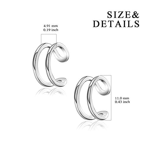 YFN Ear Cuff Wrap Earrings 925 Sterling Silver Non Pierced Cartilage Earring for Women Jewelry Gifts - color: White