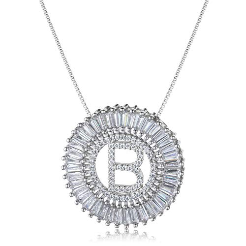 COTTVOTT A-Z Alphabet Pendant Necklaces Charms Women Initial Letter Chain Necklace 4 Colors - style: Silver-B