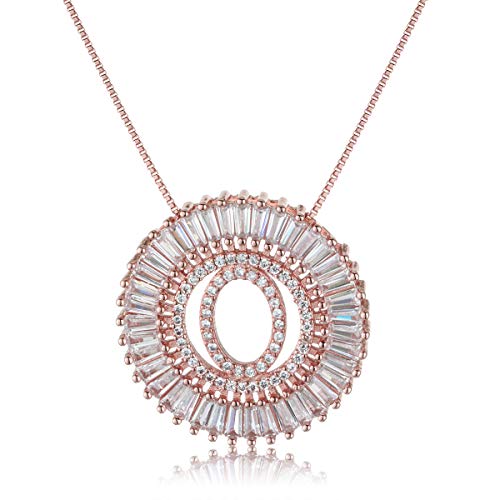 COTTVOTT A-Z Alphabet Pendant Necklaces Charms Women Initial Letter Chain Necklace 4 Colors - style: Rose Gold-O