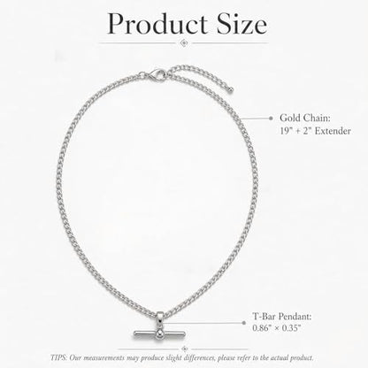 Layered Necklaces for Women Pearl Necklace Stack Gold T Bar Necklace Set Dainty Heart Pendant Jewelry Trendy 2026 Fashion Accessories Gifts - color: A6:1pcs-silver