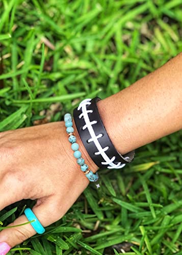POTESSA Healing Stone Beaded Bracelets for Women Semi-Precious Gemstones Bracelets Pearl Beaded Bracelet Adjustable Strand Bracelets 6MM - color: Turquoise
