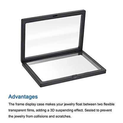 MECCANIXITY Floating Frame Display Holder Stand 3D Jewelry Display Box 5.51 x 5.51 x 0.79 inch Black for Ring Necklace Bracelet Earring Pack of 2 - color: Black, size: 5.51 x 5.51 x 0.79 inch