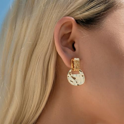 MUYAN Gold Clip On Drop Earrings for Women Non Piercing Dangle Earrings Fashion Jewelry - color: C Clip Gold