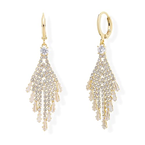 Jean Beau Drop Hoop Earrings for Women, Fasion Jewelry Gift - color: Gold Tassel