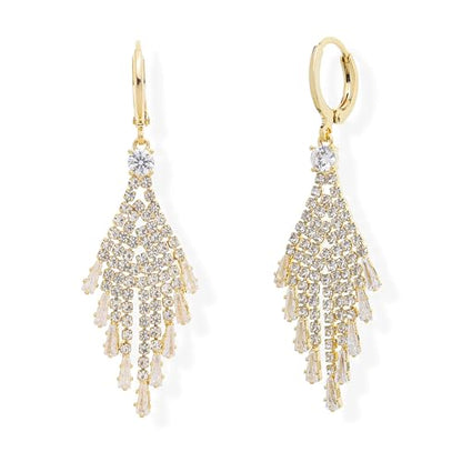 Jean Beau Drop Hoop Earrings for Women, Fasion Jewelry Gift - color: Gold Tassel