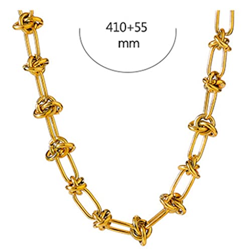 Jude Jewelers Stainless Steel Knotted Braid Chain Classical Plain Collar Choker Necklace - color: Gold