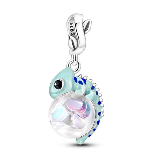 Birthday Fashion Heart Dangle Charm for Bracelets and Necklace Pendant Bead Charms Jewelry Present for Women Family Friends - style: Chameleon