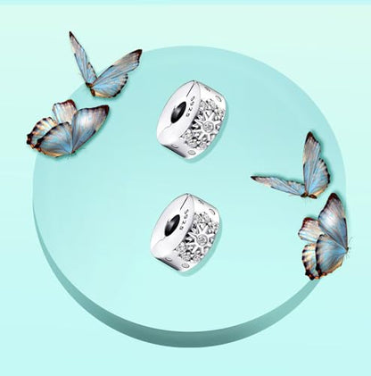 Annmors S925 Clip Spacer Safety Chain Stopper Charms for Pandora, Gift Mom Daughter Friend Sister Wife Grandma Girlfriend Fmaily On Christmas Mothers Valentines Halloween Graduation - color: B15-2pcs Sun Clip Charms