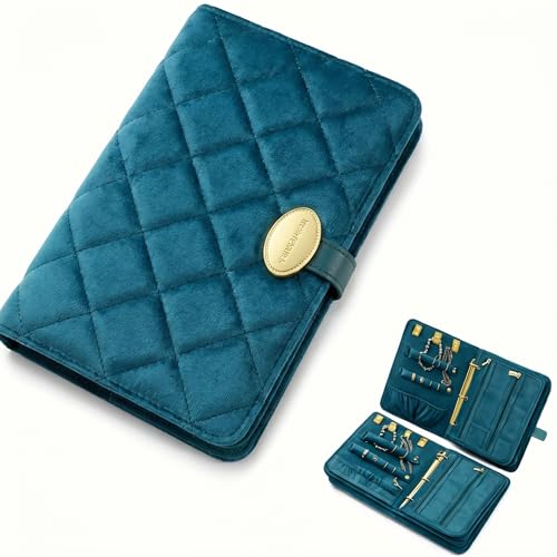 Travel Jewelry Organizer Case, Premium Full Velvet Exterior & Leather Frame Portable Jewelry Storage Box, Anti-Tarnish Soft Velvet Lining for Women for Earrings Rings Necklaces, Gift for Wife Mom - color: Blue