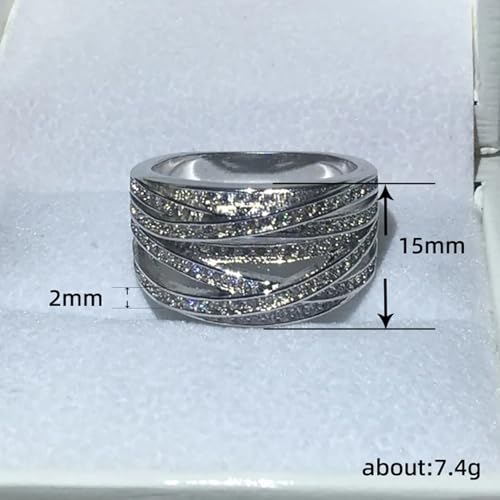 PAVOOI 14K Gold Plated X Ring Simulated Diamond CZ Criss Cross Ring for Women Juude Jewelers Silver Rose Gold Braided Wrap Knot Style Promise Statement Cocktail Party Ring(Silver.C-US Code-6) - color: SILVER.C, size: (US Code-6)
