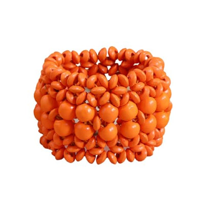 Bohemian Multicolor Natural Wooden Beads Woven Stretch Bracelets Retro Thick Coconut Shell Wood Beaded Elastic Wristband Bracelet Wide Chunky Ethnic Bangles for Women Holiday Jewelry Gifts - style: StyleE