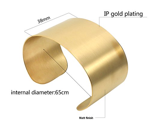 Silver Wide Grooved Cuff Bangle for Women Lady Stainless Steel Shiny Punk Bracelet - style: style 4
