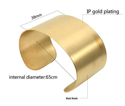 Silver Wide Grooved Cuff Bangle for Women Lady Stainless Steel Shiny Punk Bracelet - style: style 4