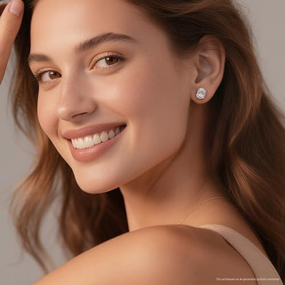 Brilliant Heart-cut/Oval-cut/Trillion-cut/Cushion-cut/Emerald-cut/Marquise-cut Stud, 925 Sterling Silver Cubic Zirconia Stud Earrings for Women Men - style: C-Oval cut-silver