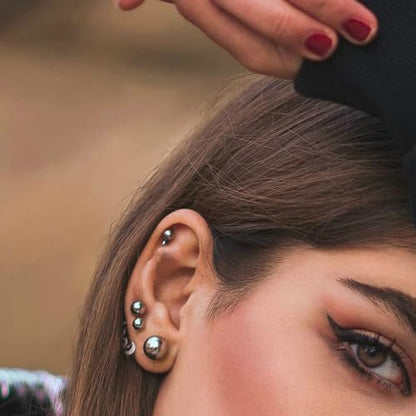 3/4 Pairs Stainless Steel Ball Stud Earrings, High Polished Round Ball Earrings Set for Women & Men 4-10mm - color: Silver