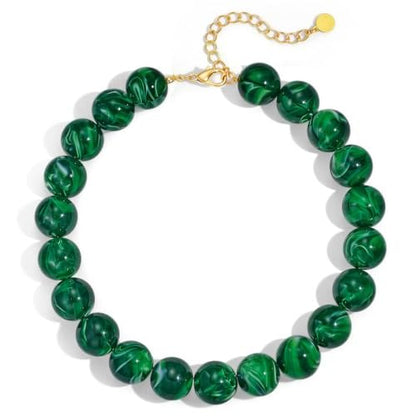 Chunky Beaded Necklace for Women, Colorful Trendy Statement Summer Jewelry Gift - color: necklace-21