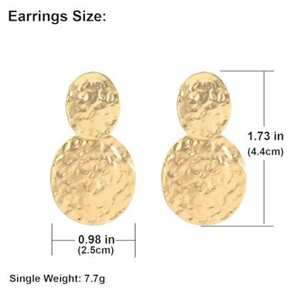 Matte Gold Vintage Clip Drop Earrings for Women Clip on Earrings Statement Earrings Gift for Mom