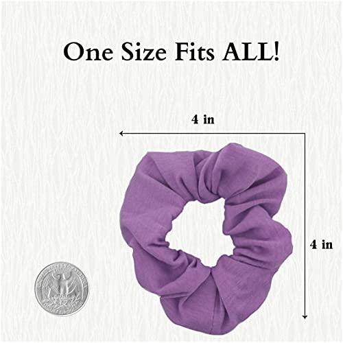 9 Pack Scrunchies Hair Ties (Black Navy Lavender) - color: Black Navy Lavender