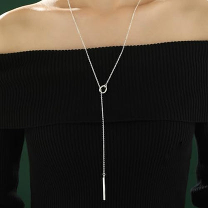 Dcfywl731 Minimal Dainty Gold Plated Dangle Earrings Layered Bar Pendant Neckalce Gold Long Y-Necklace Gold Earrings and Necklaces Set Delicate Lariat Chain Jewelry for Women - color: C3: sliver jewelry set