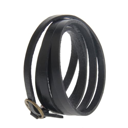 JAOYU Punk Leather Cuff Bracelet Goth Leather Wristband Rock Bracelet Biker Bracelet for Men Leather Armband Black Handmade Jewelry - color: Punk Wrap Bracelet