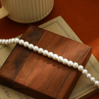 Gold Pearl Necklaces for Women - White Pearls Jewelry Gifts Wedding Bride Bridesmaid Jewelry - color: Gold-Pearl Strand