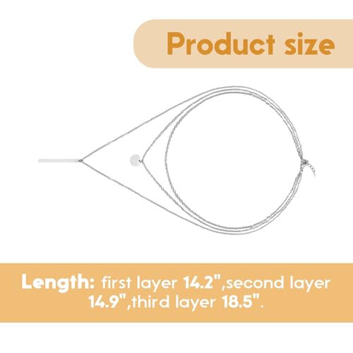 Necklace for Women with Circle and Bar Pendants Layered Jewelry Versatile Design - color: silvery
