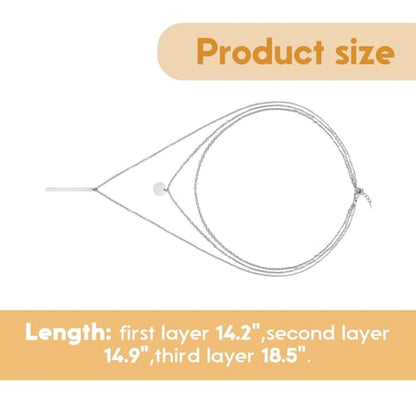 Necklace for Women with Circle and Bar Pendants Layered Jewelry Versatile Design - color: silvery
