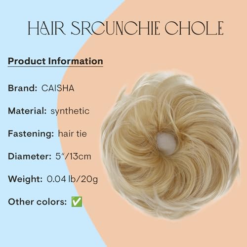 CAISHA Small Scrunchy Updo Hairpiece Ponytail Extensions Hair Tie Blond Mix G13C - color: blond mix #27T613 G13C