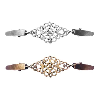 UPKOCH 2pcs Retro Shirt Clips and Cardigan Collar Clips, Metal Shawl Brooch Pins for Women Sweaters Dresses Scarves, Classic Style Accessories for Clothing Decoration