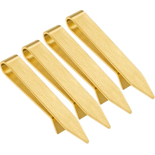 HAWSON Gold Silver Black Rose Gold Tie Clips for Men, Skinny Bars Pins Tacks Set 2.2 Inch for Necktie Suit Accessories - style: 4 Pcs Gold Tie Bars Set