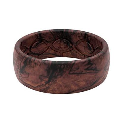 Groove Life Nomad Silicone Ring Breathable Rubber Wedding Rings for Men, Lifetime Coverage, Unique Design, Comfort Fit Ring - color: Redwood