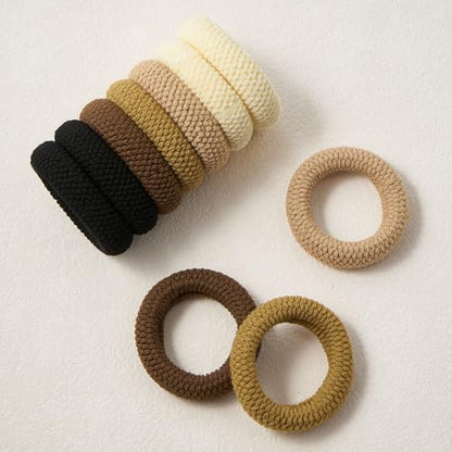 QIUTIMIY 10 Pcs No Damage Hair Ties Thick Hair Elastic Rubber Bands Hair Accessories Scrunchies Seamless for Women - color: Style 4