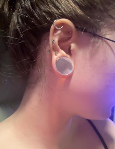 6G-30mm Acrylic Gauges for Ear Solid and Hollow Tunnel Plugs Stretcher lightweight Plugs Clear Double Flared Flesh Tunnels Earrings for Women Men - color: Clear:0G = 8mm
