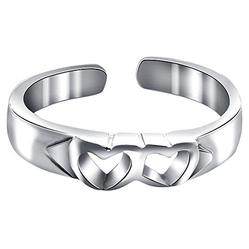 Gem Avenue 925 Sterling Silver Toe Rings Collections – Beach, Celtic, Heart, Dolphin, Flower & More Designs for Women – Elegant Adjustable Summer Jewelry - style: Style 11