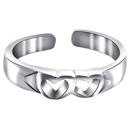 Gem Avenue 925 Sterling Silver Toe Rings Collections – Beach, Celtic, Heart, Dolphin, Flower & More Designs for Women – Elegant Adjustable Summer Jewelry - style: Style 11